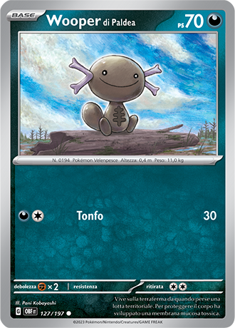 Wooper di Paldea 127/197 - ITA - Near Mint - Scarlatto e Violetto - Ossidiana Infuocata - Carta Pokemon