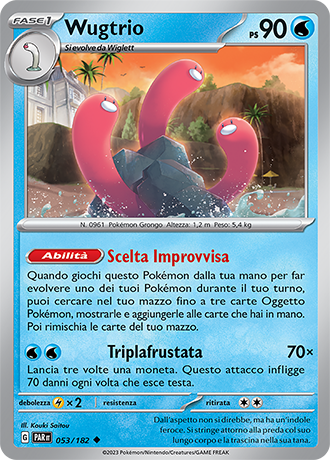 Wugtrio 053/182 - ITA - Near Mint - Scarlatto e Violetto - Paradosso Temporale - Carta Pokemon