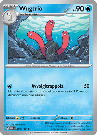 Wugtrio 059/197 - ITA - Near Mint - Scarlatto e Violetto - Ossidiana Infuocata - Carta Pokemon