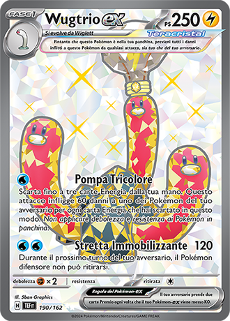 Wugtrio-ex 190/162 Full Art - ITA - Near Mint - Scarlatto e Violetto - CronoForze - Carta Pokemon