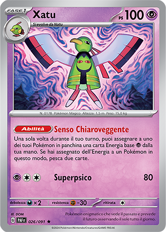 Xatu 026/091 Holo - ITA - Near Mint - Scarlatto e Violetto - Destino di Paldea - Carta Pokemon