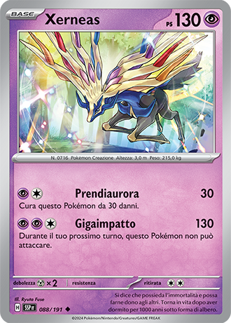 Xerneas 088/191 - ITA - Near Mint - Scarlatto e Violetto - Scintille Folgoranti - Carta Pokemon 0