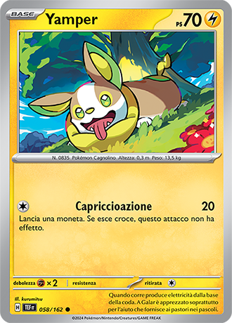 Yamper 058/162 - ITA - Near Mint - Scarlatto e Violetto - CronoForze - Carta Pokemon