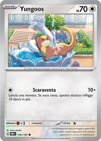 Yungoos 176/197 - ITA - Near Mint - Scarlatto e Violetto - Ossidiana Infuocata - Carta Pokemon