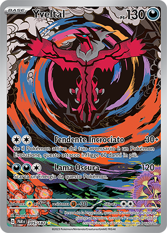 Yveltal 205/182 Illustrazione Rara - ITA - Near Mint - Scarlatto e Violetto - Paradosso Temporale - Carta Pokemon