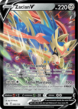 Zacian V 095/159 - ITA - Near Mint - Spada e Scudo - Zenit Regale - Carta Pokemon