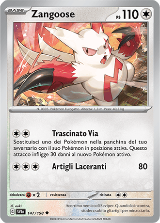 Zangoose 147/198 - ITA - Near Mint - Scarlatto e Violetto - Carta Pokemon