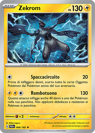 Zekrom 066/182 Holo - ITA - Near Mint - Scarlatto e Violetto - Paradosso Temporale - Carta Pokemon