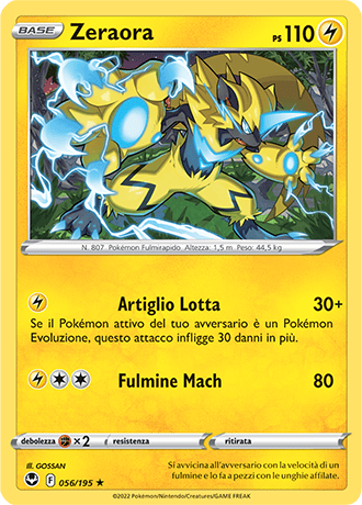 Zeraora 056/195 - ITA - Near Mint - Spada e Scudo - Tempesta Argentata - Carta Pokemon