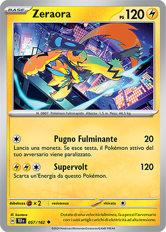 Zeraora 057/162 - ITA - Near Mint - Scarlatto e Violetto - CronoForze - Carta Pokemon