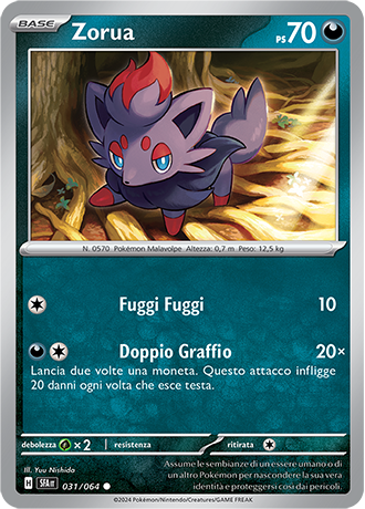 Zorua 031/064 Reverse Holo Comune - ITA - Near Mint - Scarlatto e Violetto - Segreto Fiabesco - Carta Pokemon