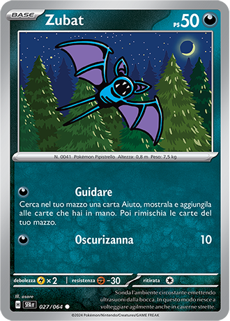 Zubat 027/064 Comune - ITA - Near Mint - Scarlatto e Violetto - Segreto Fiabesco - Carta Pokemon