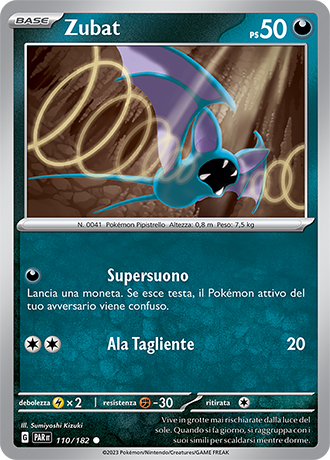 Zubat 110/182 - ITA - Near Mint - Scarlatto e Violetto - Paradosso Temporale - Carta Pokemon