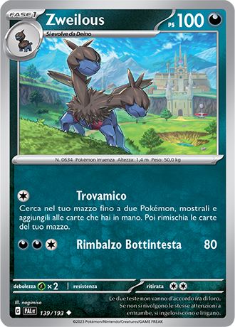 Zweilous 139/193 - ITA - Near Mint - Scarlatto e Violetto - Evoluzioni a Paldea - Carta Pokemon